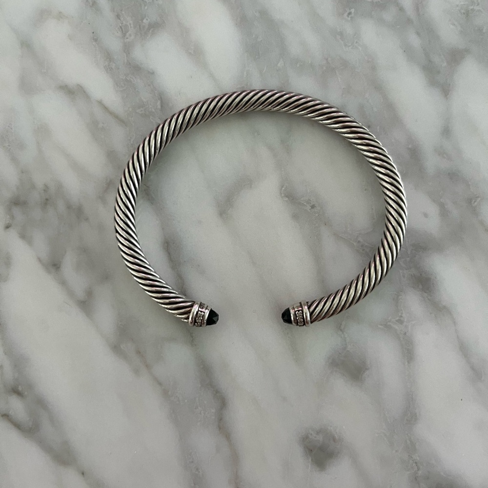 David Yurman Classic Cable Bracelet with Black Onyx and Diamonds